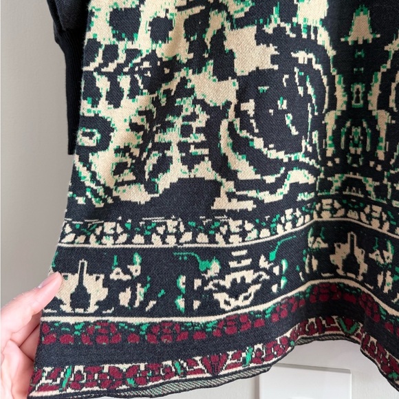 Free People Music and Lyrics Sweater Mini Dress - Black/Green - Size Medium - Picture 11 of 16